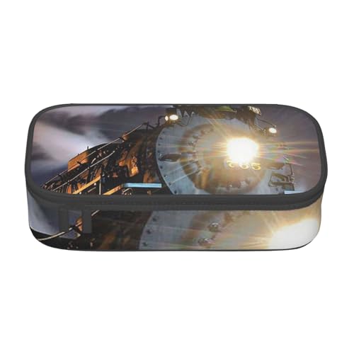 VANANI Dampfzug Große Kapazität Federmäppchen, Multifunktionales Federmäppchen, Schreibwaren Aufbewahrungsbedarf für Büro und Schule, Schwarz , Einheitsgröße, Kosmetiktasche von VANANI