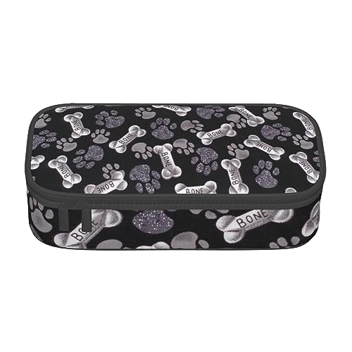 VANANI Federmäppchen mit Hundewelpen-Druck, großes Fassungsvermögen, multifunktionales Federmäppchen, Schreibwaren-Aufbewahrungszubehör für Büro und Schule., Schwarz , Einheitsgröße, Kosmetiktasche von VANANI