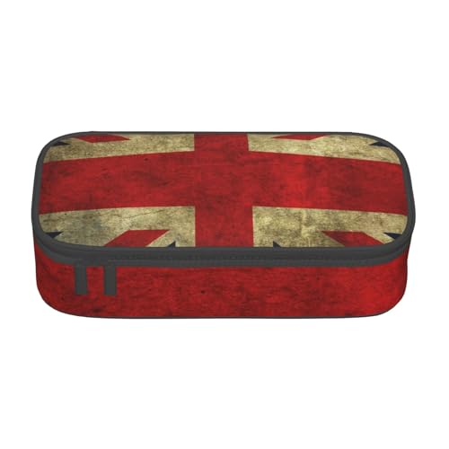 VANANI Federmäppchen mit britischer Flagge, großes Fassungsvermögen, multifunktionales Federmäppchen, Schreibwaren-Aufbewahrungszubehör für Büro und Schule., Schwarz , Einheitsgröße, Kosmetiktasche von VANANI