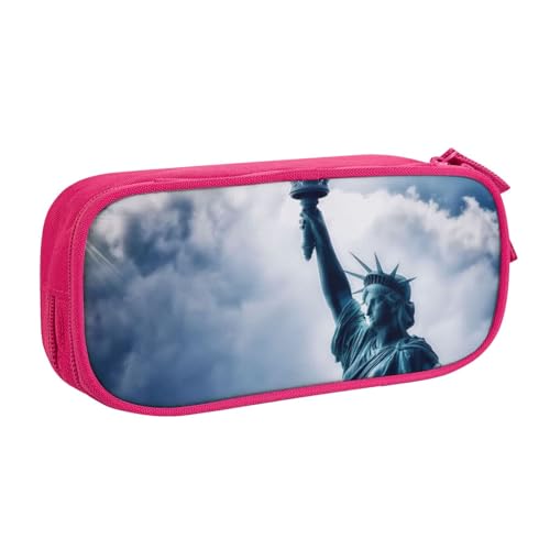 VANANI Freiheitsstatue Federmäppchen mit großer Kapazität, multifunktionales Federmäppchen, Reißverschluss, tragbares Federmäppchen, Studenten, Bürobedarf., rose, Einheitsgröße, Kosmetiktasche von VANANI