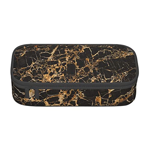 VANANI Gold Marmor Große Kapazität Federmäppchen Multifunktionales Federmäppchen Schreibwaren Aufbewahrungsbedarf für Büro und Schule, Schwarz , Einheitsgröße, Kosmetiktasche von VANANI