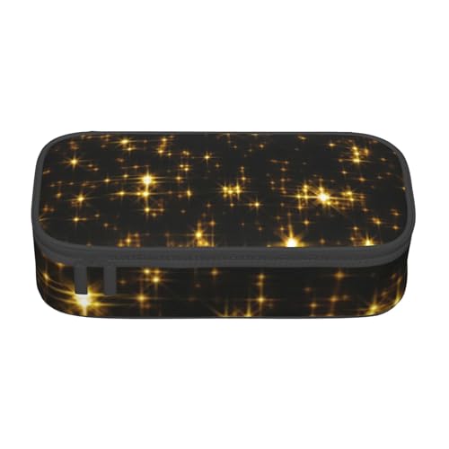 VANANI Gold Schwarz Große Kapazität Federmäppchen Multifunktionales Federmäppchen Schreibwaren Aufbewahrung Zubehör für Büro und Schule, Schwarz , Einheitsgröße, Kosmetiktasche von VANANI