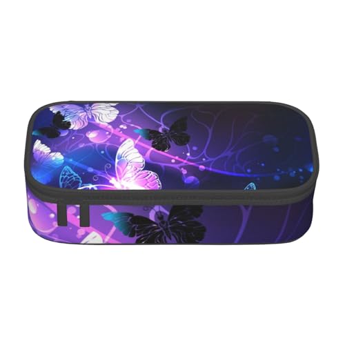 VANANI Hintergrund mit Nachtschmetterlingen Große Kapazität Federmäppchen, Multifunktionales Federmäppchen, Schreibwaren Aufbewahrungsbedarf für Büro und Schule., Schwarz , Einheitsgröße, von VANANI