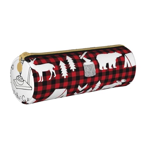 VANANI Kuh Hirsch Baum Weihnachten Tragbares Federmäppchen Multifunktional Federmäppchen Mäppchen für Teenager mit Reißverschluss Geeignet für Schulen und Büros, weiß, Einheitsgröße, Kosmetiktasche von VANANI