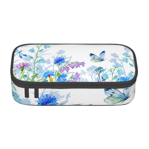 VANANI Libelle und Blumen Große Kapazität Federmäppchen, Multifunktionales Federmäppchen, Schreibwaren Aufbewahrungsbedarf für Büro und Schule, Schwarz , Einheitsgröße, Kosmetiktasche von VANANI