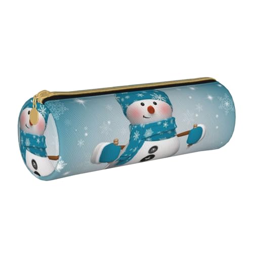 VANANI Lovely Christmas Cartoon Skifahren Schneemann Schneeflocke Tragbares Federmäppchen Multifunktionales Federmäppchen Federmäppchen für Teenager mit Reißverschluss Geeignet für Schulen und Büros, von VANANI