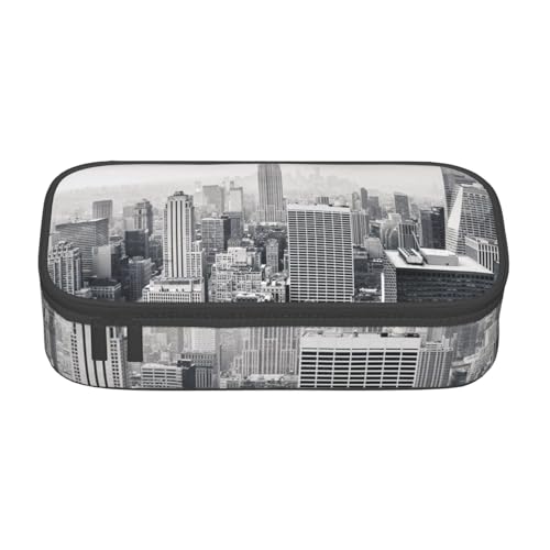 VANANI New York Federmäppchen mit großer Kapazität, multifunktionales Federmäppchen, Schreibwaren-Aufbewahrungszubehör für Büro und Schule., Schwarz , Einheitsgröße, Kosmetiktasche von VANANI