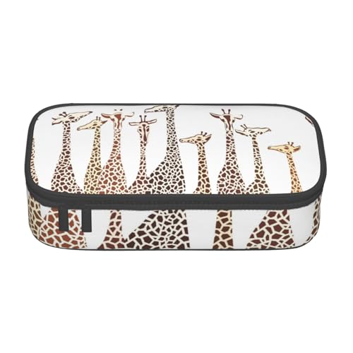VANANI Niedliche Cartoon-lustige Giraffen, große Kapazität, multifunktionales Federmäppchen, Schreibwaren-Aufbewahrungszubehör für Büro und Schule., Schwarz , Einheitsgröße, Kosmetiktasche von VANANI