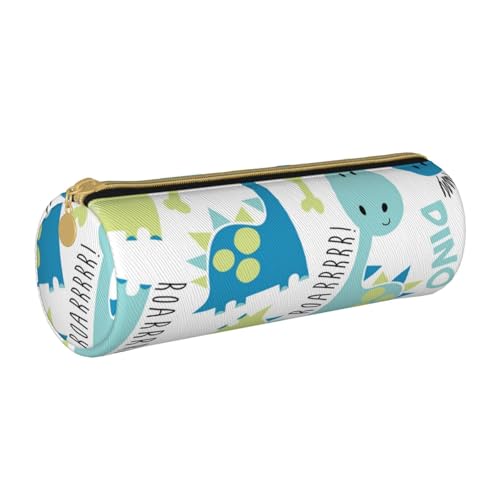 VANANI Niedlicher Dinosaurier Tragbares Federmäppchen, Multifunktionales Federmäppchen, Federmäppchen für Teenager, mit Reißverschluss, geeignet für Schulen und Büros, weiß, Einheitsgröße, von VANANI