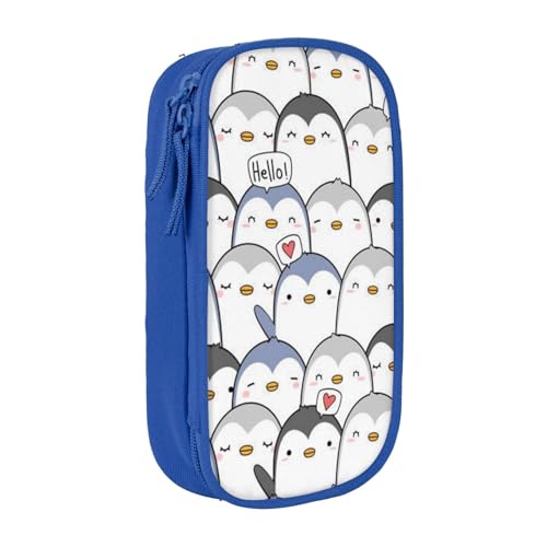 VANANI Niedliches Pinguin Federmäppchen mit großer Kapazität, multifunktionales Federmäppchen, Reißverschluss, tragbares Federmäppchen, Studentenbürobedarf., blau, Einheitsgröße, Kosmetiktasche von VANANI