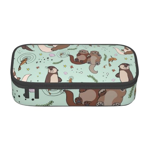 VANANI Otters Federmäppchen mit großer Kapazität, multifunktionales Federmäppchen, Schreibwaren-Aufbewahrungszubehör für Büro und Schule., Schwarz , Einheitsgröße, Kosmetiktasche von VANANI