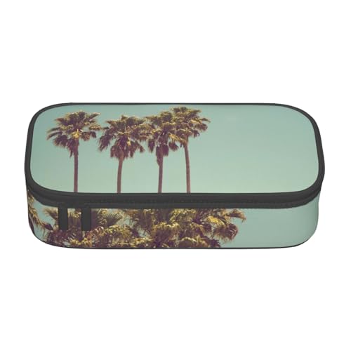 VANANI Palme Große Kapazität Federmäppchen, Multifunktionales Federmäppchen, Schreibwaren Aufbewahrungsbedarf für Büro und Schule., Schwarz , Einheitsgröße, Kosmetiktasche von VANANI