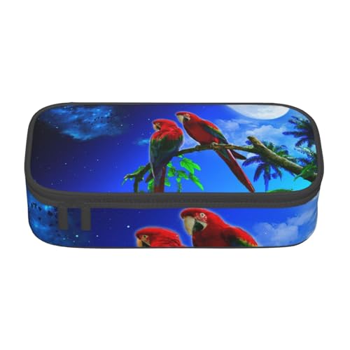 VANANI Papageien Große Kapazität Federmäppchen, Multifunktionales Federmäppchen, Schreibwaren Aufbewahrungsbedarf für Büro und Schule, Schwarz , Einheitsgröße, Kosmetiktasche von VANANI