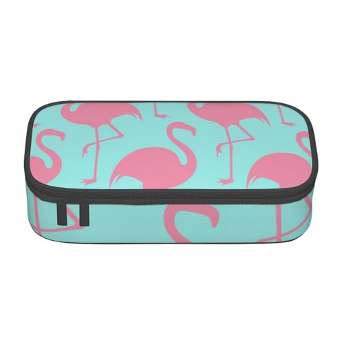 VANANI Rosa Flamingo Große Kapazität Federmäppchen Multifunktionales Federmäppchen Schreibwaren Aufbewahrung Zubehör für Büro und Schule, Schwarz , Einheitsgröße, Kosmetiktasche von VANANI