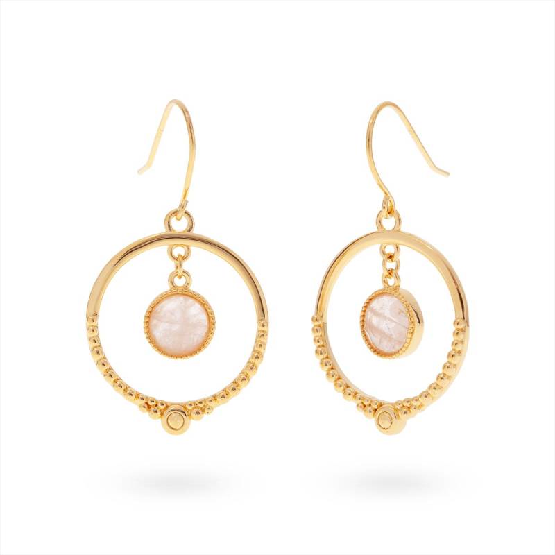 Pasión Rosenquarz Ohrringe | Gold Pasión Rosenquarz Ohrringe | Gold von VANAschmuck
