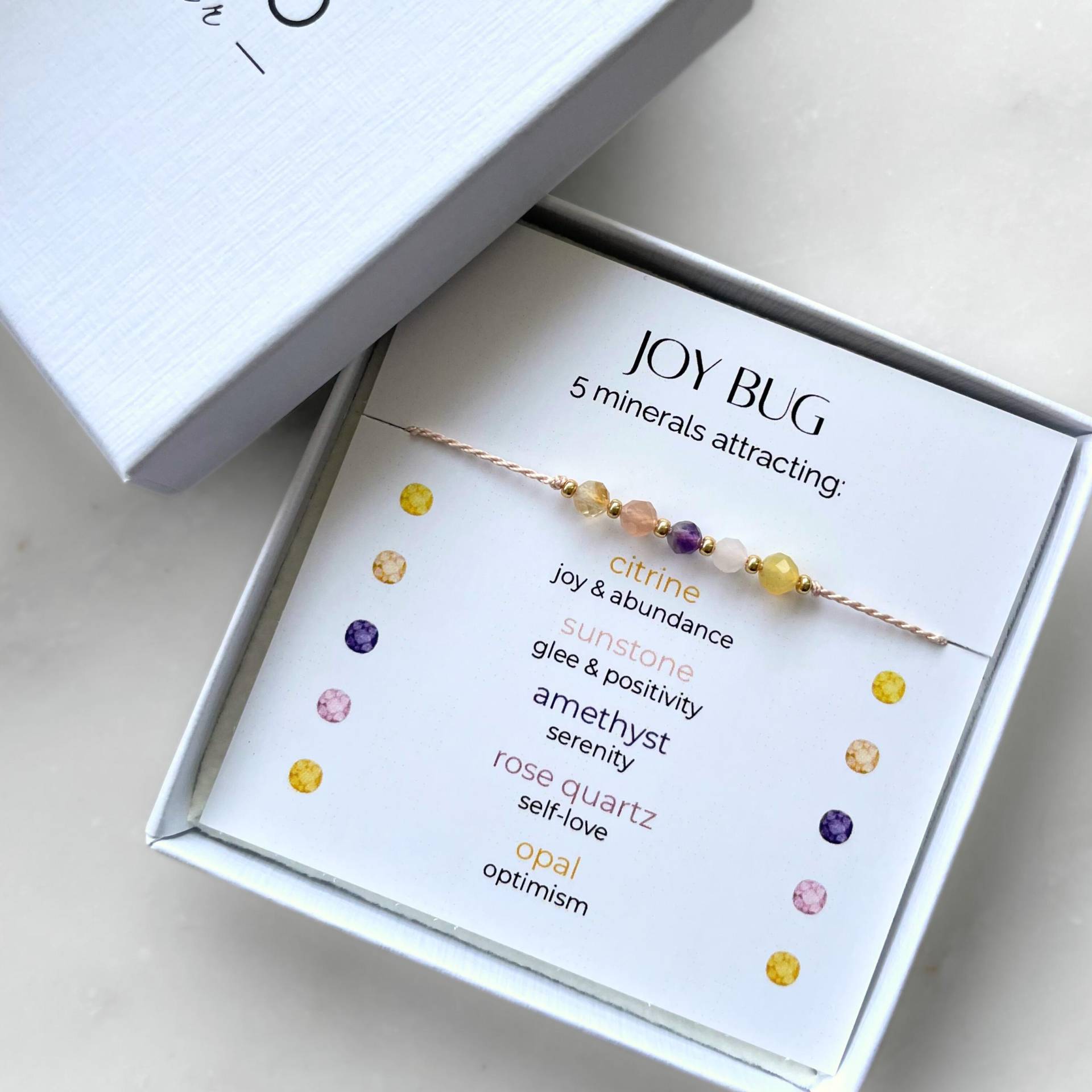 Glück Armband, Joy Armband Manifestieren Mineral Geschenk Für Sie, Glückliche Glee Manifestation, Optimismus, Joy Bug von VANCOatelier