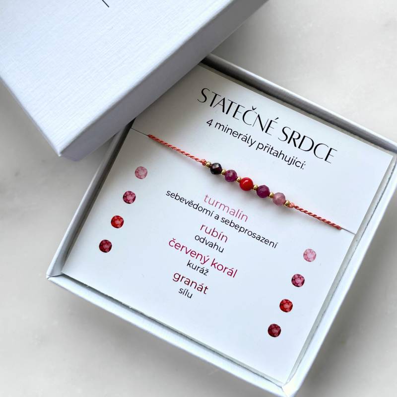 statecné Srdce, Náramek Für Odvahu, Sebevědomí, Manifestaèní Minerální Náramek, Inspirativní Dharek Ženu, Dharek Na Kuráž von VANCOatelier