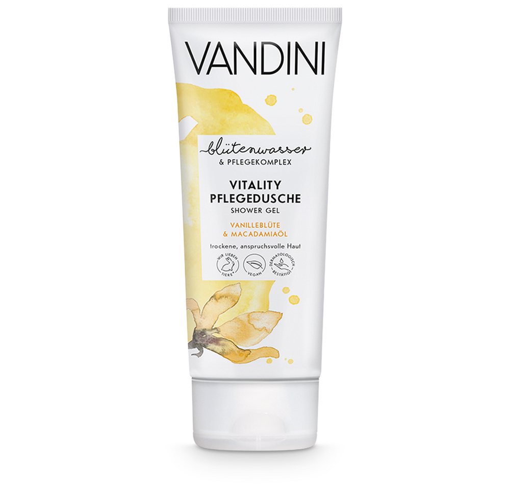VANDINI Duschgel VITALITY Pflegedusche Vanilleblüte & Macadamiaöl, 1-tlg. von VANDINI