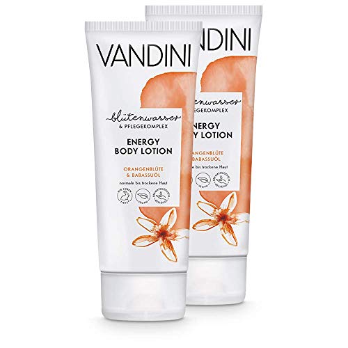 VANDINI Energy Body Lotion Damen mit Orangenblüte & Babassuöl - Body Lotion für normale bis trockene Haut - vegane Body Lotion für Frauen ohne Silikone, Parabene & Mineralöl (2x 200 ml) von VANDINI