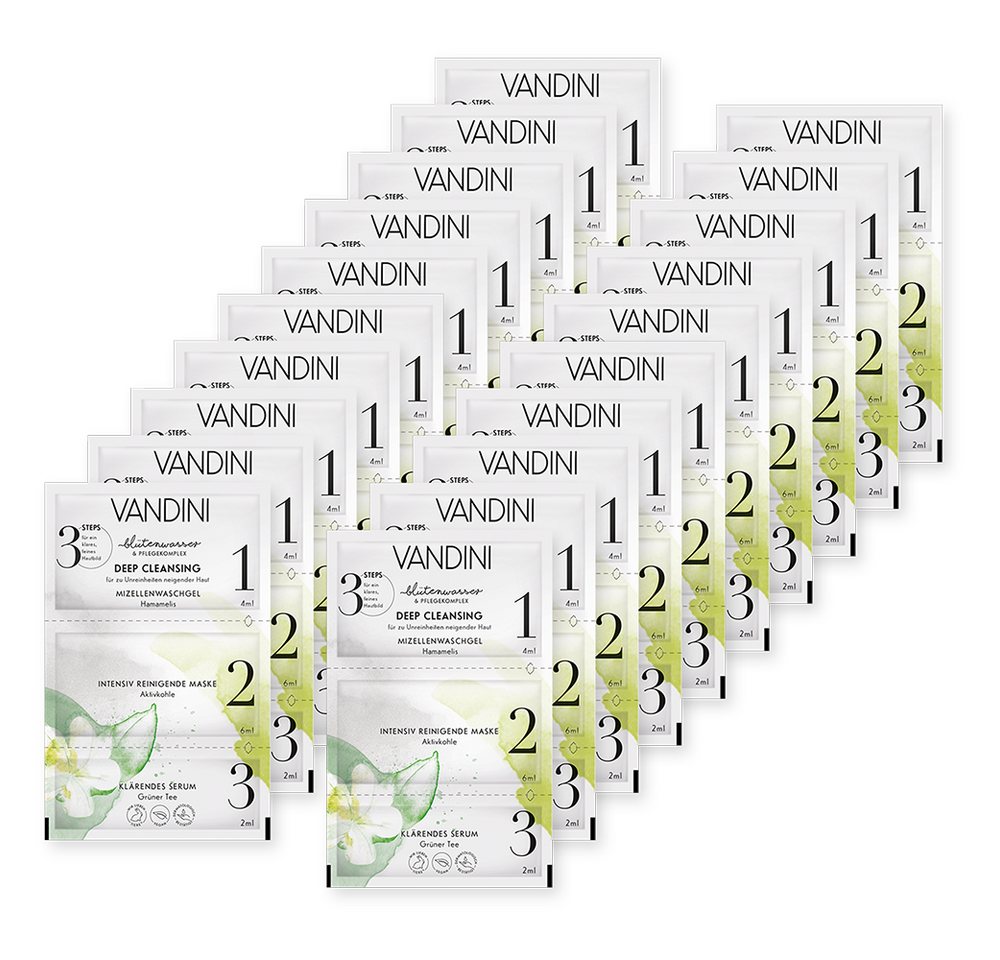 VANDINI Gesichtsmaske DEEP CLEANSING 3-Step Maske 20er Pack, 20-tlg. von VANDINI