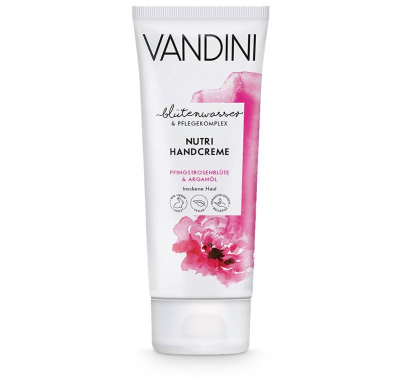 VANDINI Handcreme NUTRI Handcreme Pfingstrosenblüte & Arganöl, 1-tlg. von VANDINI