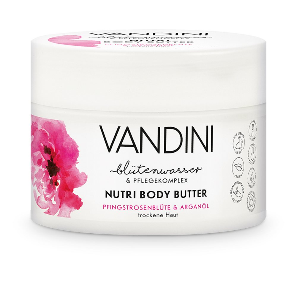 VANDINI Körperbutter NUTRI Body Butter Pfingstrosenblüte & Arganöl, 1-tlg. von VANDINI