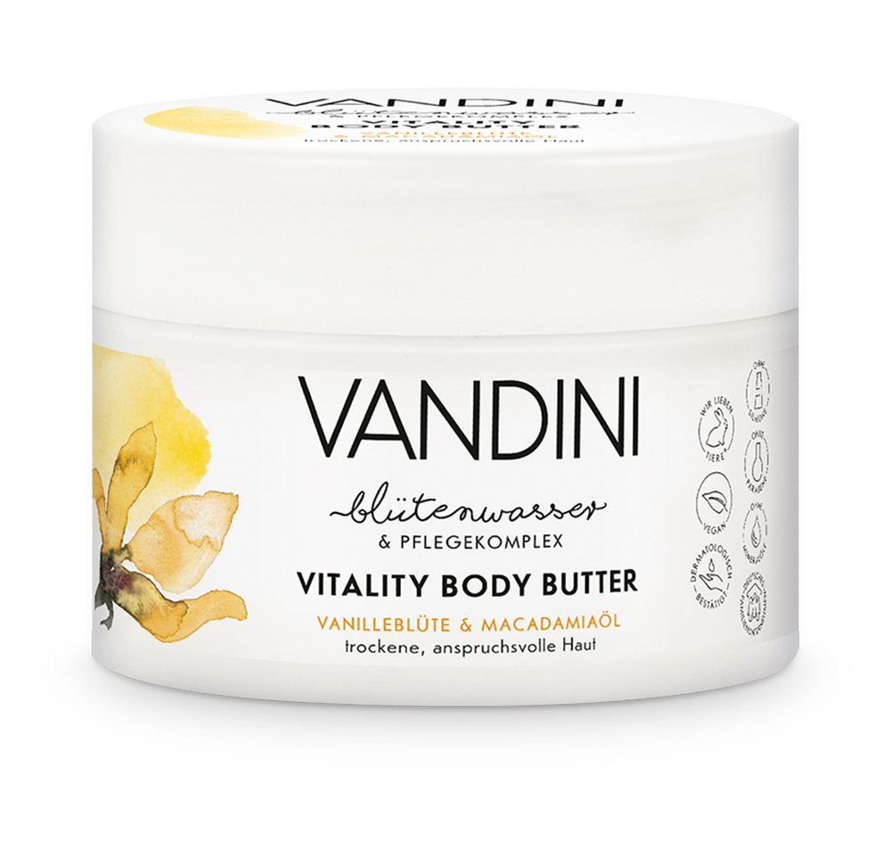 VANDINI Körperbutter VITALITY Body Butter Vanilleblüte & Macadamiaöl, 1-tlg. von VANDINI