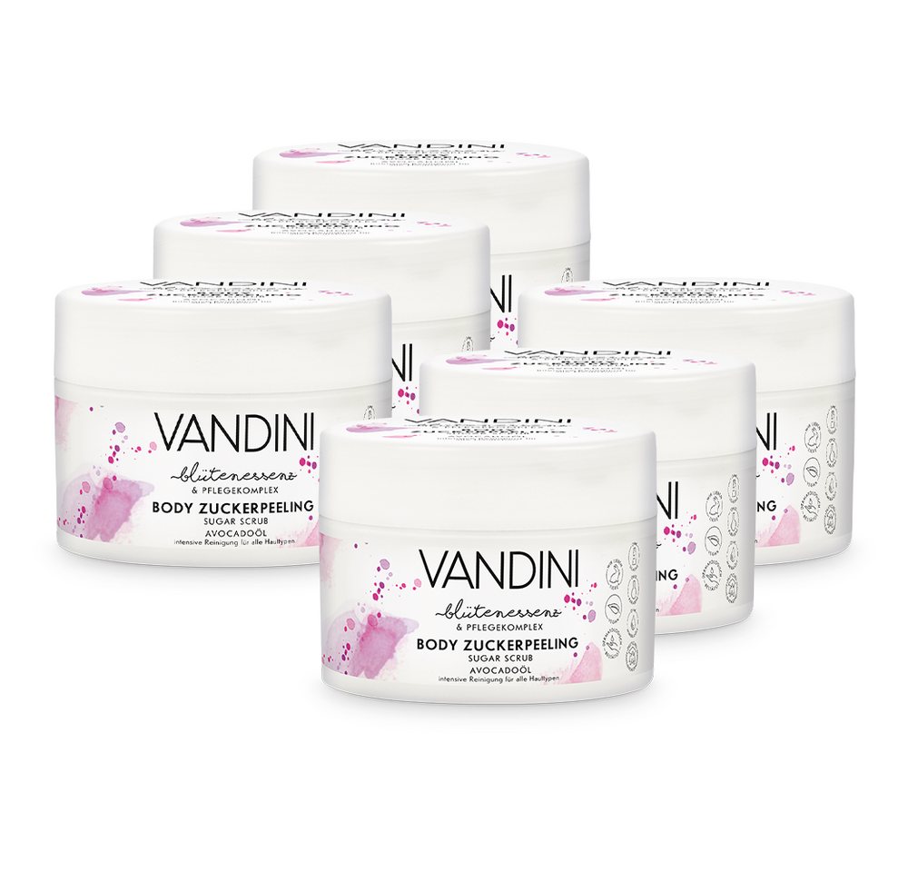 VANDINI Körperpeeling SPECIAL PURITY Body Zuckerpeeling 6er Pack, 6-tlg. von VANDINI