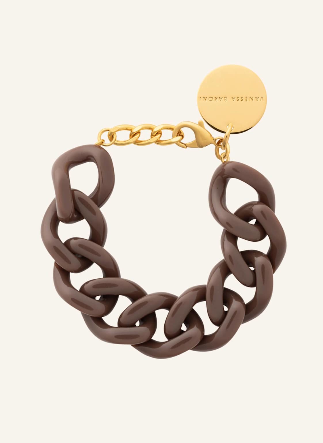 Vanessa Baroni Armband Flat Chain Bracelet Chocolate Brown By Glambou gold von VANESSA BARONI