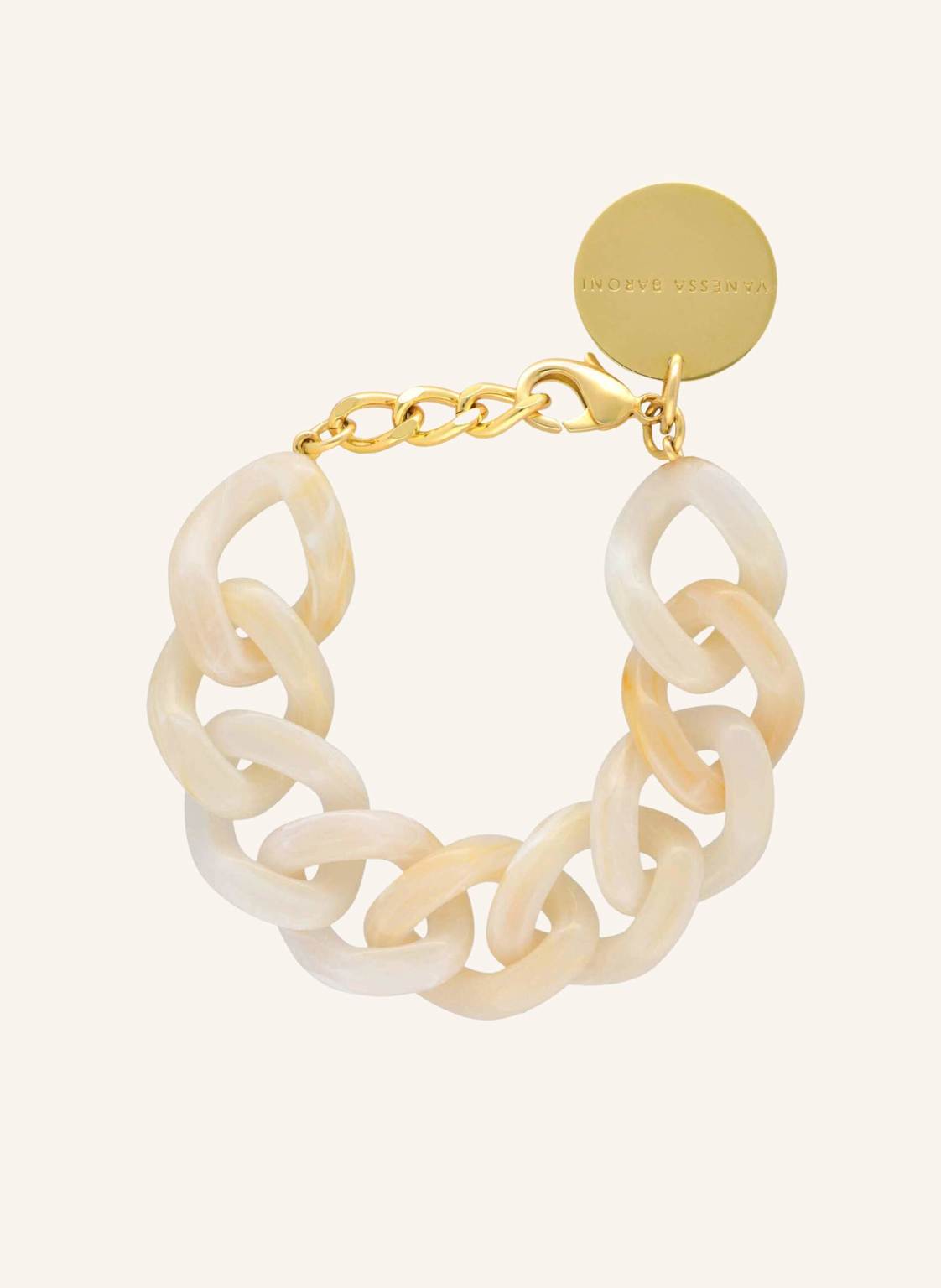 Vanessa Baroni Armband Flat Chain Bracelet Pearl Marble By Glambou weiss von VANESSA BARONI