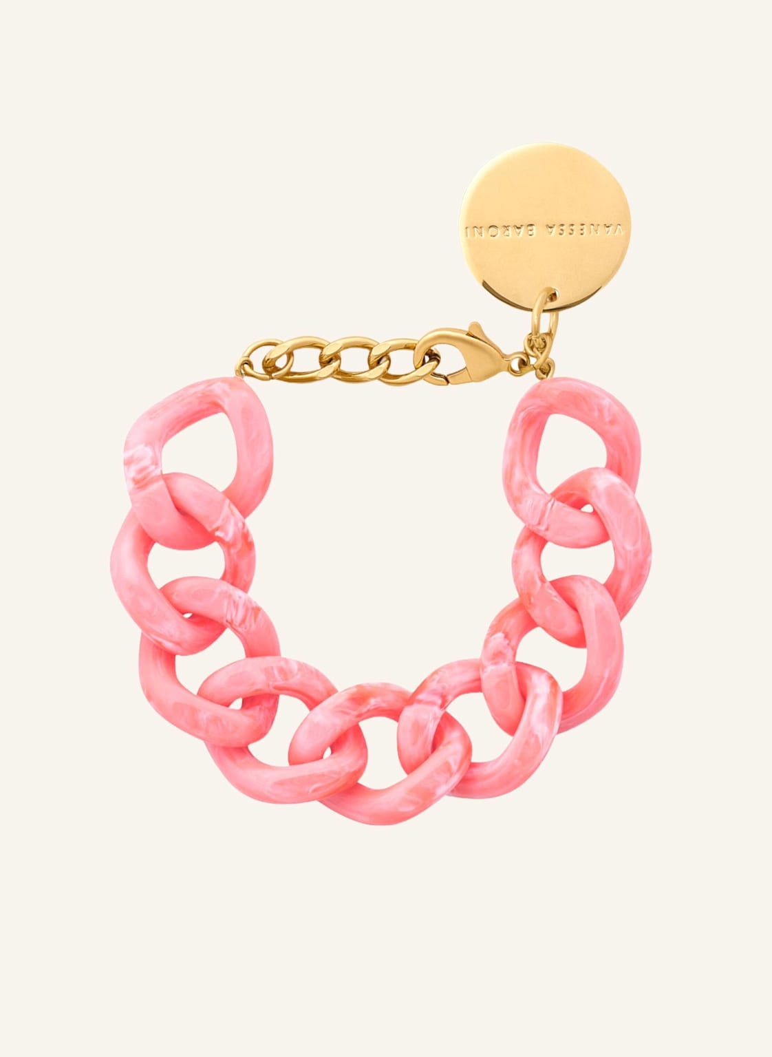 Vanessa Baroni Armband Mini Flat Chain Bracelet Strawberry Icecream By Glambou pink von VANESSA BARONI