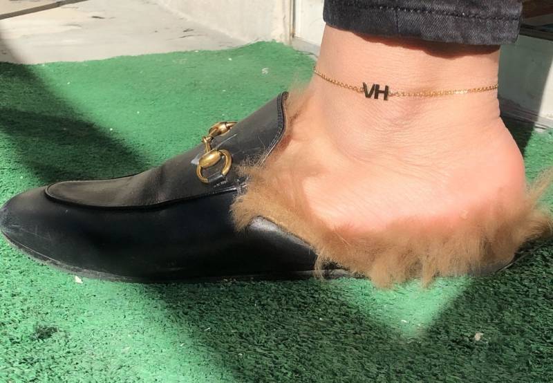 Anfangsfußkettchen | Namensfußkettchen Personalisiertes Fußkettchen Sterling Silber Name Oder Initialen Gold von VANHAKCollection