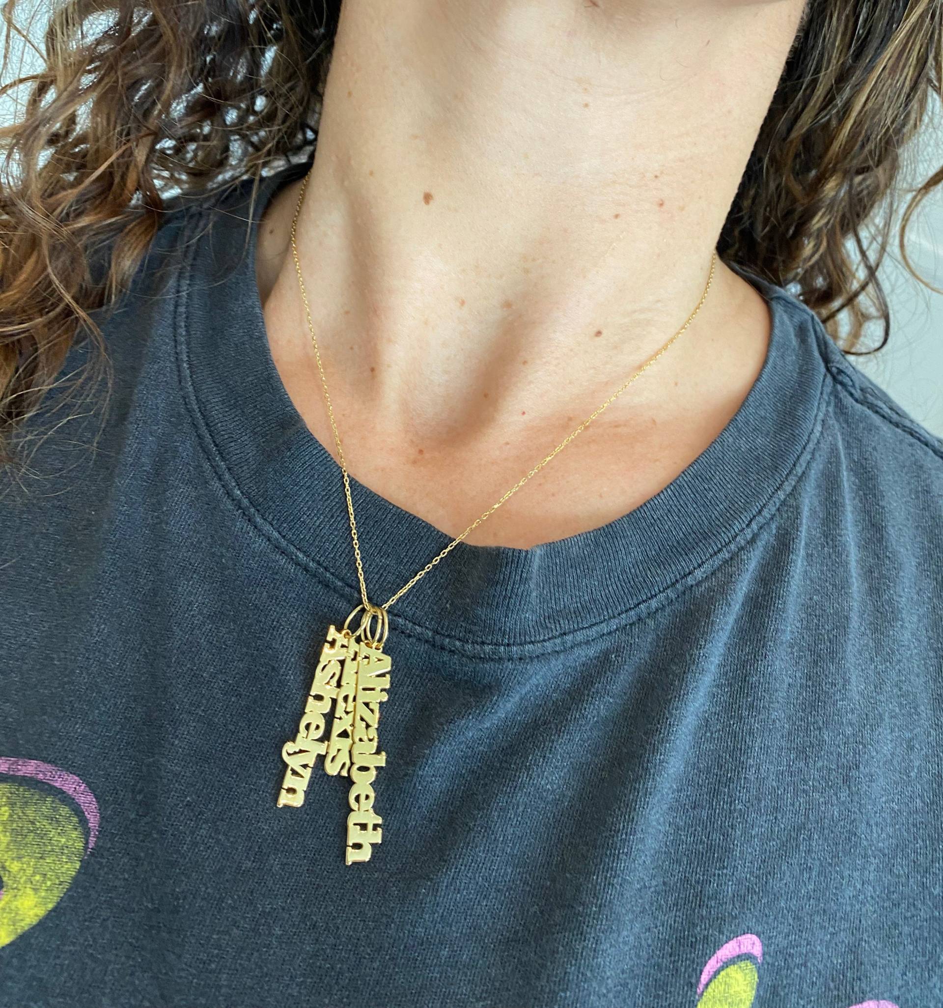 Personalisierte Charm Halskette | Sterling Silber Vergoldet Mommy Mit Charme Mutter Kette von VANHAKCollection