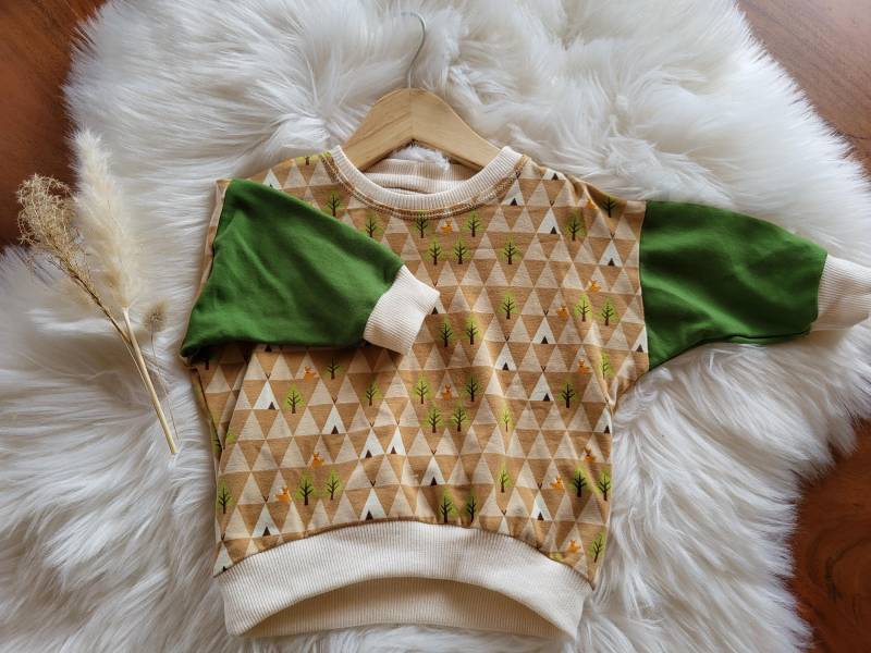 Oversized Sweater | Gr. 74-80 Wald Fuchs Dreiecke von VANIsManufaktur