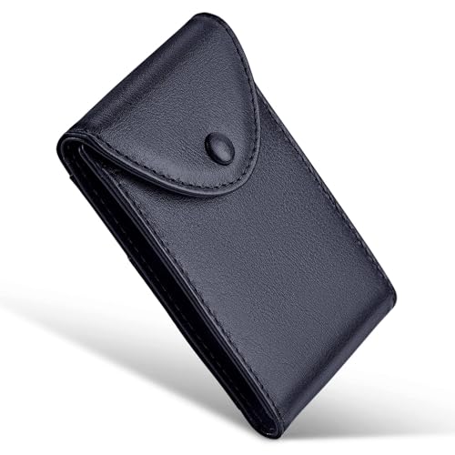 VANNANBA Faltbare Geldbörse mit Schnappverschluss für Herren, RFID-blockierende Vordertasche, minimalistische Geldbörse mit Geschenk-Box, Ausweisfenster und 10 Kartenfächern, Schwarz, Modern von VANNANBA