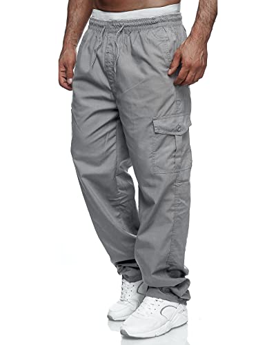 VANVENE Herren-Cargo-Arbeitshose, leichte Baumwolle, leger, Jogger, elastische Taille, Kordelzug, Outdoor-Hose mit Taschen, hellgrau, XXL VANVENE Herren-Cargo-Arbeitshose, leichte Baumwolle, leger, Jogger, elastische Taille, Kordelzug, Outdoor-Hose mit Taschen, hellgrau, XXL von VANVENE