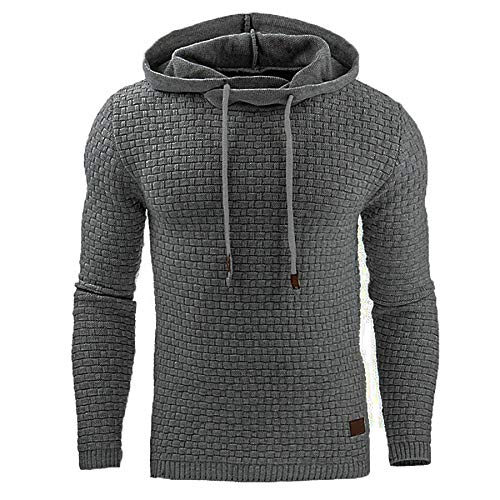 VANVENE Herren Casual Pullover Hoodies Langarm Kapuzen-Sweatshirts Dunkelgrau M, dunkelgrau, M von VANVENE