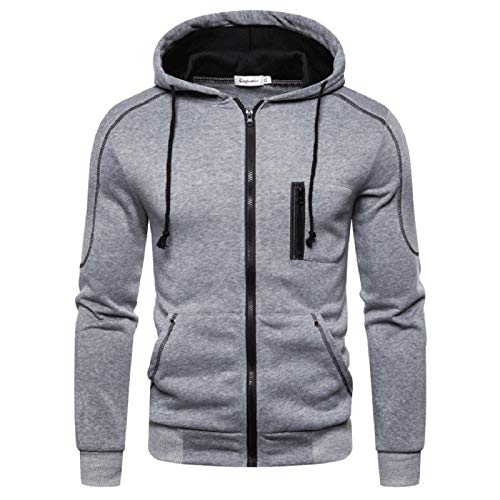 VANVENE Mens Workwear Flexible Hoodies Comfortable Soft Hoody Casual Long Sleeves Sweatshirt Top with Zip von VANVENE