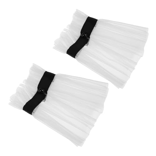 VANZACK 1 Paar Elegante Handgelenkmanschetten Für Damen, Weiße Armmanschetten Mit Erweitertem Design Für Selbstgemachte Pullover, Brautkleider Und Elegante Party-looks von VANZACK
