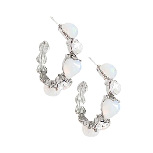 VANZACK 1 Paar Halbmond Ohrringe für Frauen C Form mit Mondstein Langlebig und Vielseitig für von VANZACK