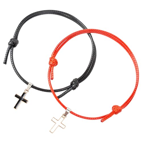 VANZACK 1 Paar Wachs Schnur Armbänder für Versprechensarmbänder für Freundschaft Stilvolle Handgelenk Bänder für Männer Frauen Schwarzes für Besondere Anlässe von VANZACK