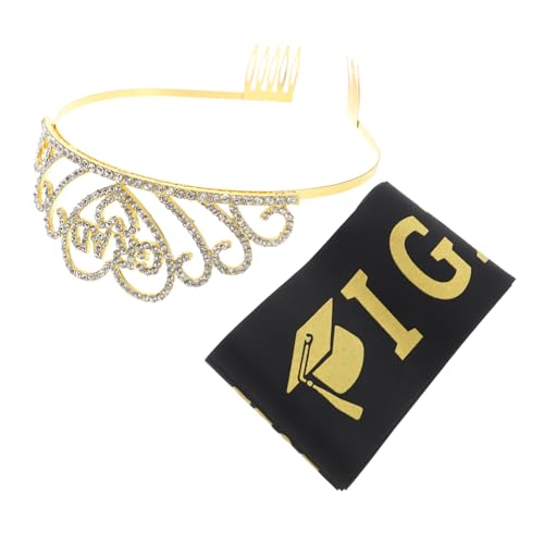 VANZACK 1 Satz Abschluss Schärpe mit Kopfschmuck Kostüm Accessoires für Abschlussfeiern für Frauen Langlebig Kreative Geschenkidee von VANZACK