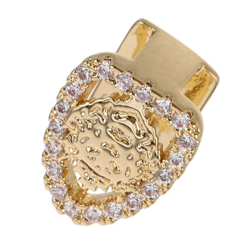 VANZACK 1 Satz Einzelzahnkappe mit Löwenmuster Hip Hop Zahnschmuck für Männer Frauen Langlebige Bequeme Einzigartiger Party Zahnschmuck Goldene Zahnverzierung von VANZACK