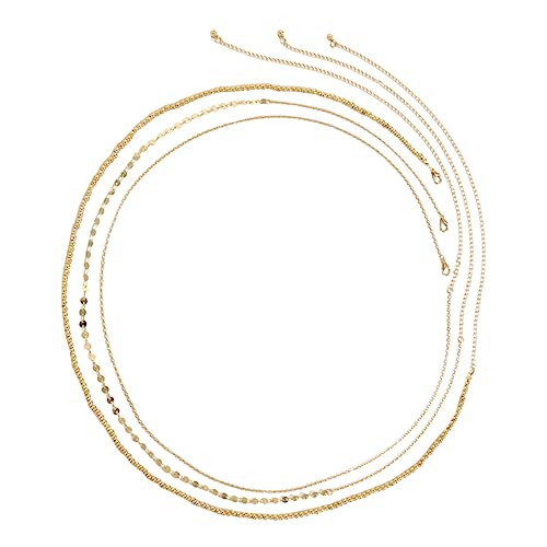 VANZACK 1 Satz Glitzernde Metall Taillenkette für Damen Verstellbare Bauch und Hüftkette für Strand Outfits und Anlässe Goldfarbenes Design mit Auffälligen Pailletten von VANZACK