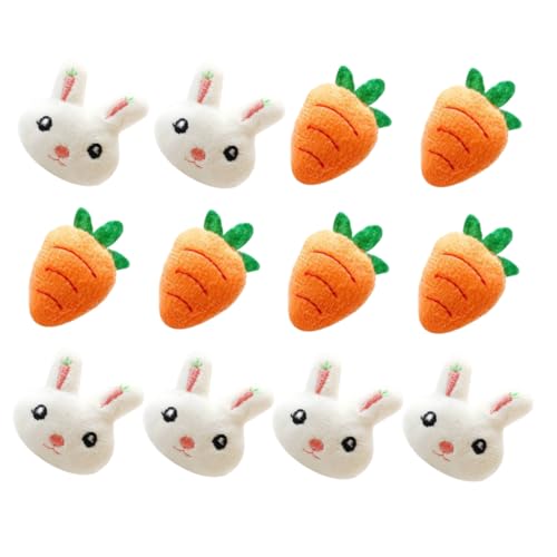 VANZACK 1 Satz Karotten-kaninchen-brosche Kleid Kaninchen-design-broschen Hasen Reversnadel Mini Karottenspielzeug Flauschige Kuscheltiere Hase Brosche Stifte Plüsch 12 Stück von VANZACK