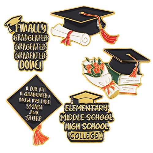 VANZACK 1 Satz Teiliges Abschluss Broschen Für Kleidung Dekorative Emaille Anstecknadeln Für Hüte Anzüge Accessoires Für Abschluss Besondere Anlässe 5 Stück von VANZACK