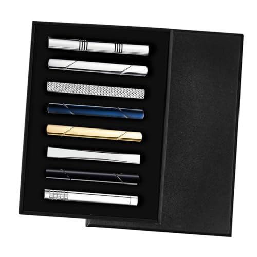 VANZACK 1 Satz Teiliges Krawattenklammern Für Herren Stilvolle Robuste Krawattenclips Für Business Hochzeit Praktische Bequeme Anwendung Verschiedene Designs 8 Stück von VANZACK