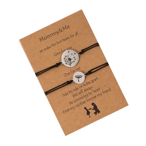 VANZACK 1 Satz Verstellbaren Armbändern für Mutter und Tochter Dandelion Handkette Passend für Besondere Anlässe Symbolisiert die Herzliche Verbindung zwischen Mutter und Junge Mädchen von VANZACK