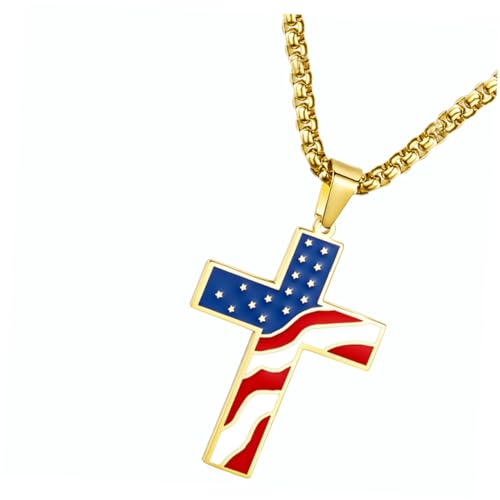 VANZACK 1 Stück Amerikanische Flagge Halskette Damen Kreatives Hiphop mit Anhänger für Partys Geburtstage Verarbeitung Elegantes Design Outfit von VANZACK