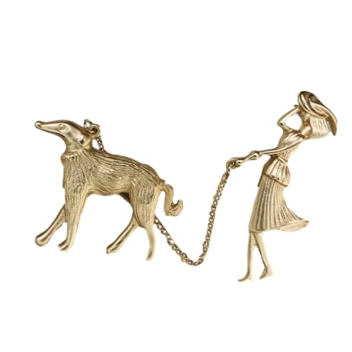 VANZACK 1 Stück Brosche Hundebesitzerin Design Persönlichkeit Anstecker für Damen Brosche für Kleidung Jacken Taschen Schals und Glänzender Look für Alltag und Besondere Anlässe von VANZACK